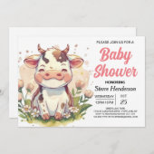 シックな魔法のファルミヤードエレガンスカウベビーシャワー 招待状 (正面/裏面)