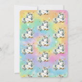 シックな魔法のユニコーンレインボー絞り染め誕生日 招待状 (裏面)