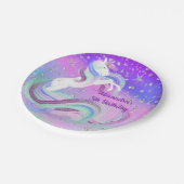 シックな魔法の一角獣の銀色の星 ペーパープレート (アングル)