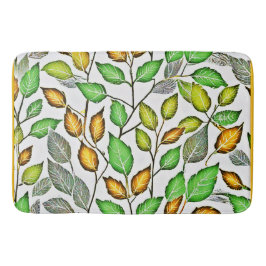 シックな鮮やかな葉パターン バスマット