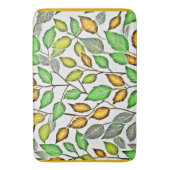 シックな鮮やかな葉パターン バスマット (正面縦)