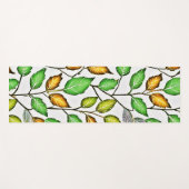 シックな鮮やかな葉パターン ヨガマット (正面(横))