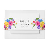 シックな鮮やかカラフル結婚の花 招待状ベリーバンド (正面例)