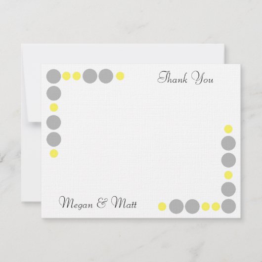 シックな鳥のシルエット及び点はカード黄色い感謝していしています サンキューカード (正面)