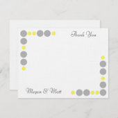 シックな鳥のシルエット及び点はカード黄色い感謝していしています サンキューカード (正面/裏面)