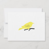 シックな鳥のシルエット及び点はカード黄色い感謝していしています サンキューカード (裏面)