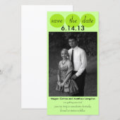 シックな鳥のシルエット&ドット日付をライムで保存 セーブザデート (正面/裏面)