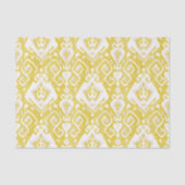 シックな黄色とグレーのダマスクイカットの部族パターン 薄葉紙 (正面)