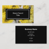 シックな黄色と白の花 名刺 (正面/裏面)