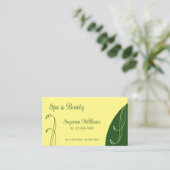 シックな黄色と緑の装飾用の斜角華美 名刺 (スタンド正面)