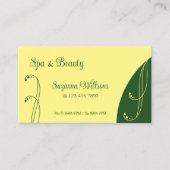 シックな黄色と緑の装飾用の斜角華美 名刺 (正面)