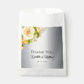 シックな黄色のバラとシルバー結婚ズ フェイバーバッグ (正面)