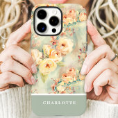 シックな黄色のバラのカスタムネームフラワー Case-Mate iPhoneケース
