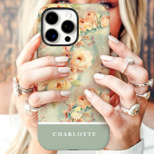 シックな黄色のバラのカスタムネームフラワー Case-Mate iPhoneケース