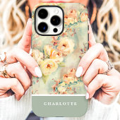 シックな黄色のバラのカスタムネームフラワー Case-Mate iPhoneケース