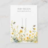 シックな黄色のワイルドフラワーのまわりにヘアクリップディスプレイ 名刺 (正面)