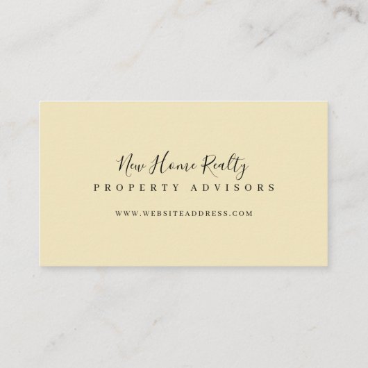 シックな黄色の水の色のフロントドア玄関 名刺 (裏面)