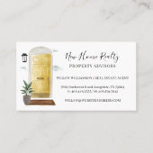 シックな黄色の水の色のフロントドア玄関 名刺 (正面)