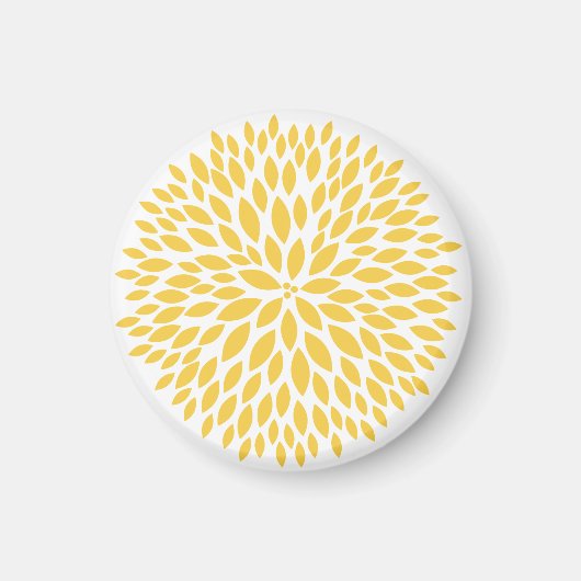 シックな黄色の花 マグネット (正面)