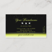 シックな黄色の黒グラデーション輝く宝石スタイリッシュ 名刺 (裏面)