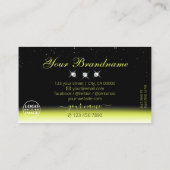 シックな黄色の黒グラデーション輝く宝石ロゴの追加 名刺 (裏面)