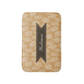 シックな黄金の茶色葉のパターン名 バスマット (正面縦)