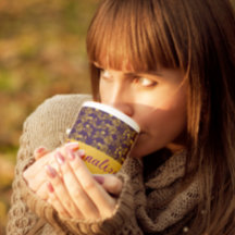 シックな黄金色の花の紫色のパターン |パーソナライズされた |