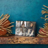 シックな黒いコラージュをパーソナライズ フォトプラーク (側面)