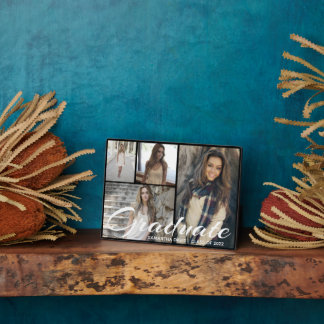 シックな黒いコラージュをパーソナライズ フォトプラーク