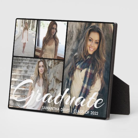 シックな黒いコラージュをパーソナライズ フォトプラーク (側面)