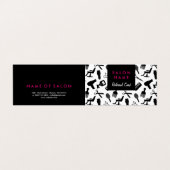 シックな黒い及びショッキングピンクのヘアーサロンの紹介カード 名刺 (外部フラット)