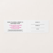 シックな黒い及びショッキングピンクのヘアーサロンの紹介カード 名刺 (内部フラット)