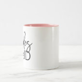 シックな黒い書道の花嫁 ツートーンマグカップ (中央)