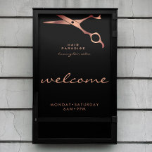 シックな黒い髪のサロン理容師銅ウェルカム