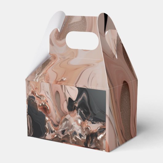 シックな黒とバラ金ゴールド大理石 フェイバーボックス (裏面サイド)