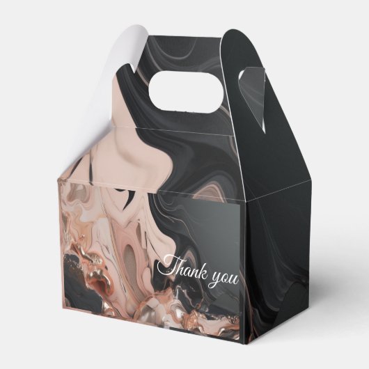 シックな黒とバラ金ゴールド大理石 フェイバーボックス (正面サイド)