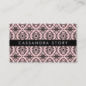 シックな黒とピンクのパタモダンーン 名刺 (正面)