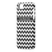 シックな黒と白のシェブロン模様 Case-Mate iPhoneケース (裏面左)