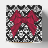 シックな黒と白のダマスクの結婚式のお願いギフトボックス フェイバーボックス (上部)