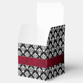 シックな黒と白のダマスクの結婚式のお願いギフトボックス フェイバーボックス (オープン)