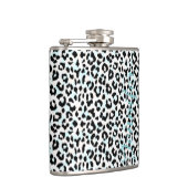 シックな黒と白のチータープリントモノグラム フラスク (右)