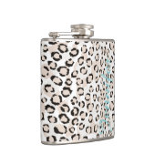 シックな黒と白のチータープリントモノグラム フラスク (右)