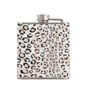 シックな黒と白のチータープリントモノグラム フラスク (裏面)