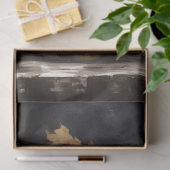 シックな黒と白のパンプキンと市松模様に金ゴールドステム 薄葉紙 (ギフト)