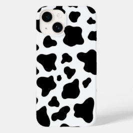 シックな黒と白のフェイクカウハイド Case-Mate iPhone 14ケース