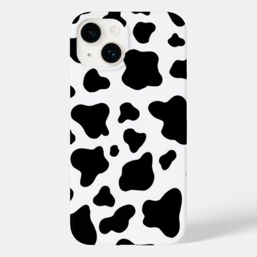 シックな黒と白のフェイクカウハイド Case-Mate iPhoneケース (裏面)