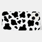 シックな黒と白のフェイク牛革 Case-Mate iPhoneケース (裏面 (横))