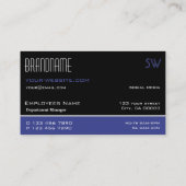 シックな黒と白のモノグラムシンプル付き 名刺 (裏面)