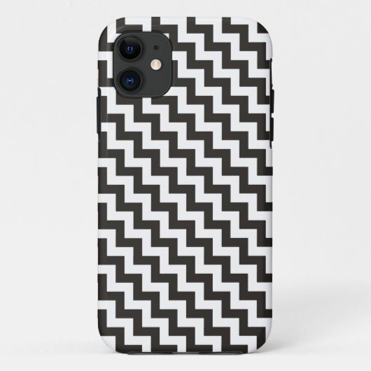 シックな黒と白の対角シボロン Case-Mate iPhoneケース (裏面)