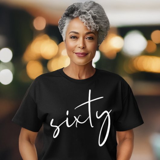 シックな黒と白の60歳の誕生日パーティー Tシャツ